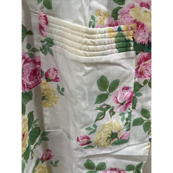 J.I.T. Sleep Floral White Housecoat Robe Short Sleeve Snap Buttons XL - Picture 10 of 13